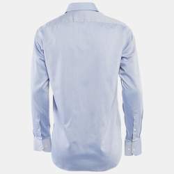 مملوكة مسبقًا Boss Hugo Boss Blue Gabardine Regular Fit Shirt S