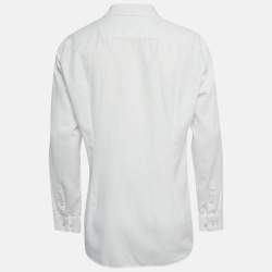 مملوكة مسبقًا قميص بوس باي هوغو بوس إيزيو قطن أبيض مجسم كبير جدًا