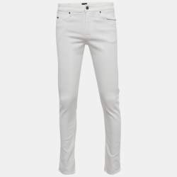 Pre Owned Boss By Hugo Boss White Denim Delaware Slim Jeans M/Waist 31"