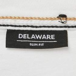 Pre Owned Boss By Hugo Boss White Denim Delaware Slim Jeans M/Waist 31"