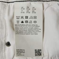Pre Owned Boss By Hugo Boss White Denim Delaware Slim Jeans M/Waist 31"