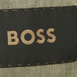 Pre Owned Boss By Hugo Boss Light Green Linen Blend Regular Fit Blazer S
