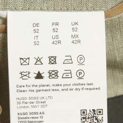 Pre Owned Boss By Hugo Boss Light Green Linen Blend Regular Fit Blazer S