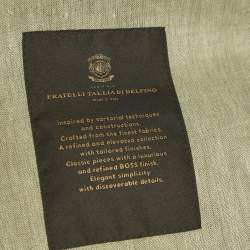 Pre Owned Boss By Hugo Boss Light Green Linen Blend Regular Fit Blazer S