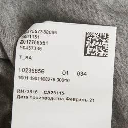 Pre Owned Boss By Hugo Boss Grey Logo Applique Jersey T-Shirt M