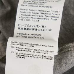 Pre Owned Boss By Hugo Boss Grey Logo Applique Jersey T-Shirt M