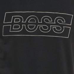 Pre Owned Boss By Hugo Boss Black Logo Print Jersey T-Shirt L