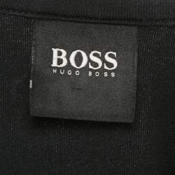 Pre Owned Boss By Hugo Boss Black Logo Print Jersey T-Shirt L