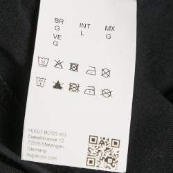 Pre Owned Boss By Hugo Boss Black Logo Print Jersey T-Shirt L