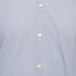 Pre Owned Boss by Hugo Boss Blue Cotton Full Sleeve Slim Fit Shirt S