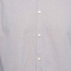 مملوكة مسبقًا قميص هوغو بوس أزرق قطن أكمام كاملة خط نحيف مقاس وسط