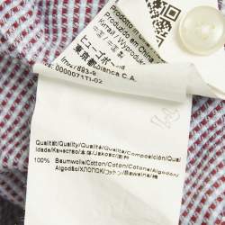 مملوكة مسبقًا قميص هوغو بوس أزرق قطن أكمام كاملة خط نحيف مقاس وسط