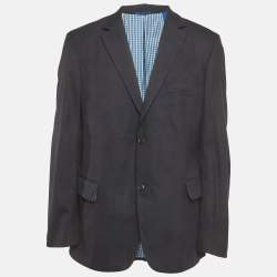 مملوكة مسبقًا Boss By Hugo Boss Navy Blue Wool Guabello Biotech Regular Fit Blazer XXXL