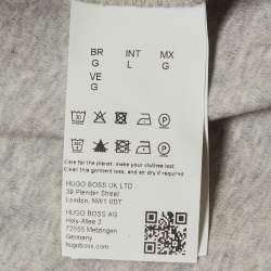 Pre Owned تي شيرت بولو بوس باي هوغو بوس رمادي جيرسي قطن كبير الحجم