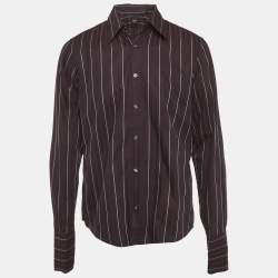 Pre Owned Boss By Hugo Boss Purple Striped Cotton Long Sleeve Shirt L