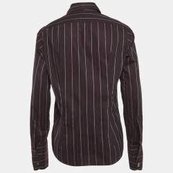 Pre Owned قميص بوس باي هوغو بوس مخطط أرجواني قطن بأكمام طويلة مقاس كبير (لارج)