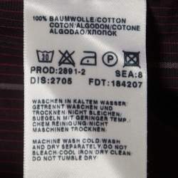 Pre Owned قميص بوس باي هوغو بوس مخطط أرجواني قطن بأكمام طويلة مقاس كبير (لارج)