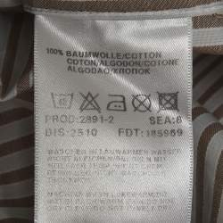 Pre Owned Boss By Hugo Boss Brown/White Striped Cotton Shirt L