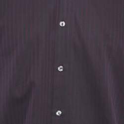 Pre Owned Boss By Hugo Boss Purple Striped Cotton Long Sleeve Shirt XL