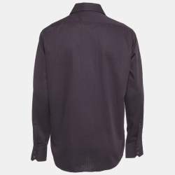 Pre Owned Boss By Hugo Boss Purple Striped Cotton Long Sleeve Shirt XL