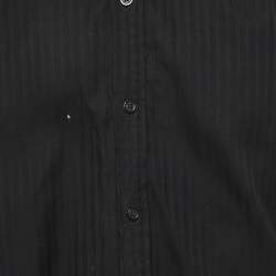 مملوكة مسبقًا قميص بوس باي هوغو بوس قطن أسود مخطط قصة ضيقة مقاس متوسط