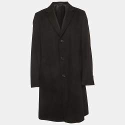 Pre Owned Boss By Hugo Boss Black Wool Felt Morgan Coat XL