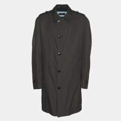 Pre Owned Boss By Hugo Boss Dark Grey Nylon Trench Coat XL