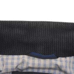 Pre Owned Boss By Hugo Boss Navy Blue Gabardine and Rib Knit Jacket XXL