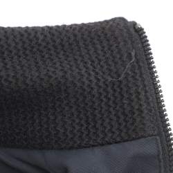 Pre Owned Boss By Hugo Boss Navy Blue Gabardine and Rib Knit Jacket XXL