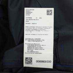 Pre Owned Boss By Hugo Boss Navy Blue Gabardine and Rib Knit Jacket XXL