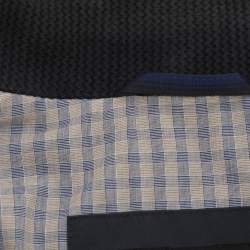 Pre Owned Boss By Hugo Boss Navy Blue Gabardine and Rib Knit Jacket XXL