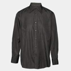 Pre Owned Boss By Hugo Boss Black Cotton Pintucks Detail Shirt XXL