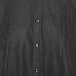 Pre Owned Boss By Hugo Boss Black Cotton Pintucks Detail Shirt XXL
