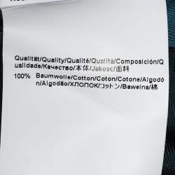 Pre Owned Boss By Hugo Boss Black/Teal Blue Cotton Slim Fit Shirt XL