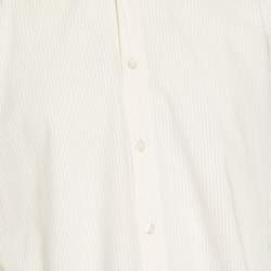 Pre Owned Boss By Hugo Boss Light Orange Striped Cotton Long Sleeve Shirt L