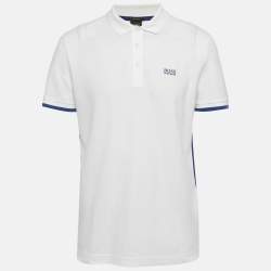Pre Owned Boss by Hugo Boss White Cotton pique Polo T-Shirt L