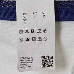 Pre Owned Boss by Hugo Boss White Cotton pique Polo T-Shirt L