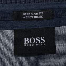 مملوكة مسبقًا Boss By Hugo Boss Grey Striped Bugnara Polo T-Shirt XL