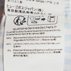 مملوكة مسبقًا Boss By Hugo Boss White/Blue Cotton Blend Striped Casual Fit Shirt M