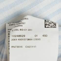 مملوكة مسبقًا Boss By Hugo Boss White/Blue Cotton Blend Striped Casual Fit Shirt M