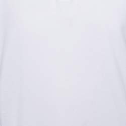 Pre Owned Boss By Hugo Boss White Pique Logo Tape Detail Polo T-Shirt XL