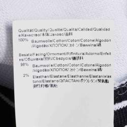 Pre Owned Boss By Hugo Boss White Pique Logo Tape Detail Polo T-Shirt XL