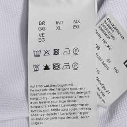 Pre Owned Boss By Hugo Boss White Pique Logo Tape Detail Polo T-Shirt XL
