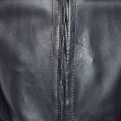 مملوكة مسبقًا Boss By Hugo Boss Midnight Blue Leather Jacket M