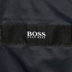 مملوكة مسبقًا Boss By Hugo Boss Midnight Blue Leather Jacket M