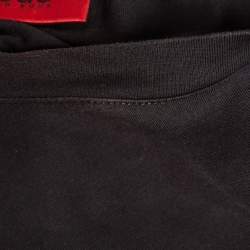 Pre Owned تي شيرت بوس باي هوغو بوس جيرسي جرافيك أسود براق - مقاس كبير (لارج)