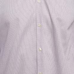 Pre Owned قميص بوس باي هوغو بوس قطن كارو بنفسجي جوليان مقاس كبير