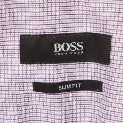 Pre Owned قميص بوس باي هوغو بوس قطن كارو بنفسجي جوليان مقاس كبير