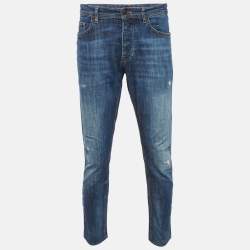 Pre Owned Boss By Hugo Boss Navy Blue Denim Taber Tapered Jeans L Waist 39" 