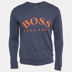 Pre Owned بلوفر هوغو بوس أسود مطبوع قطن ديروس مقاس صغير